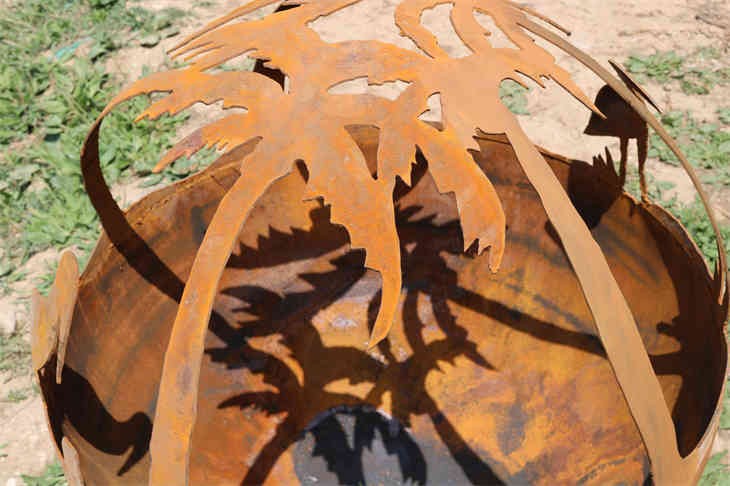 Outdoor Fire Pit Corten Steel Sculpture