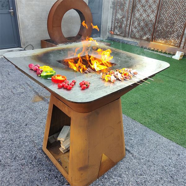 Panggangan BBQ Corten Steel Berkarat
